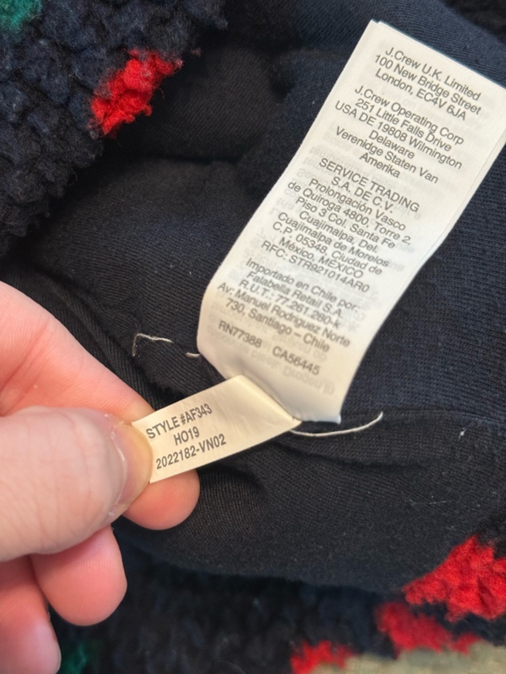 J Crew Crewcuts‎ • Cherry Fleece Sherpa Quarter Zip Pullover Size 6/7 Navy Red - Picture 8 of 8